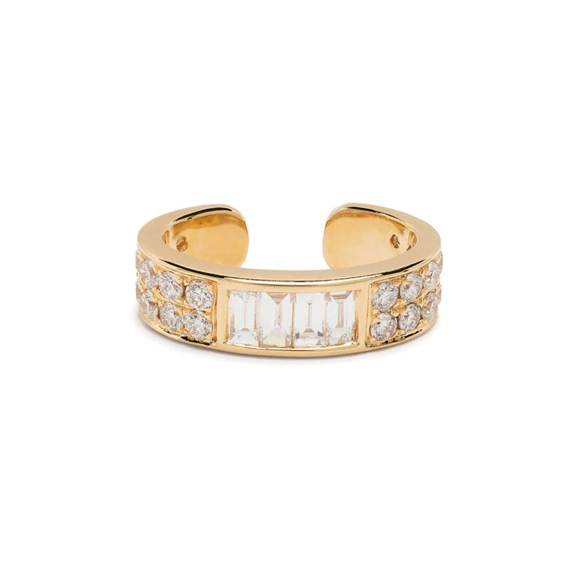 18ct yellow gold diamond ear cuff