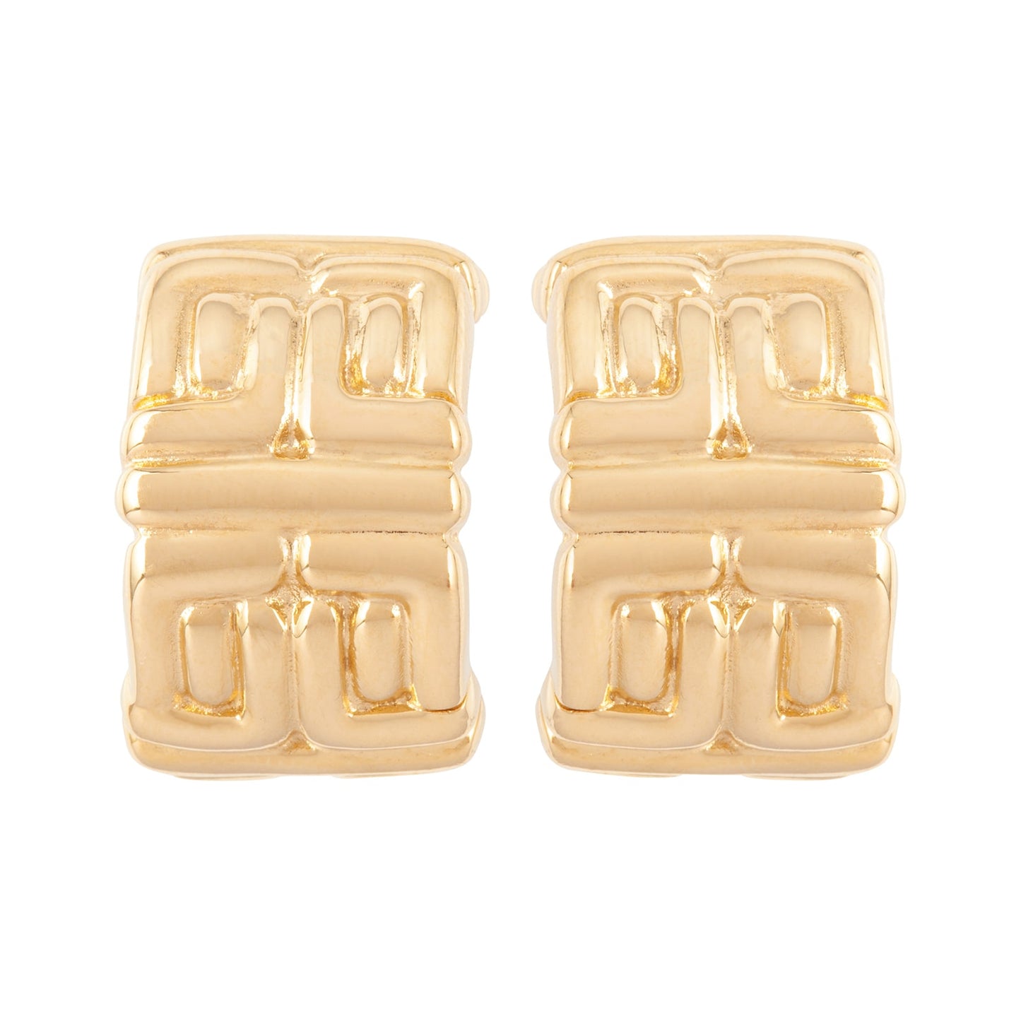 Susan Caplan Vintage Givenchy Greek Key Logo Earrings