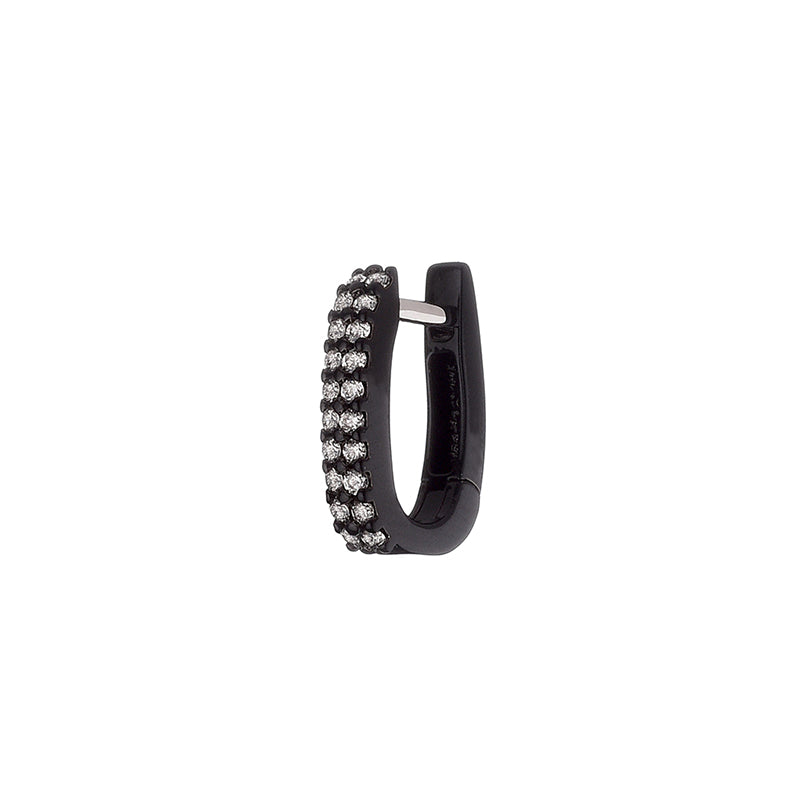 Basice 18ct black rhodium plated gold diamond earring