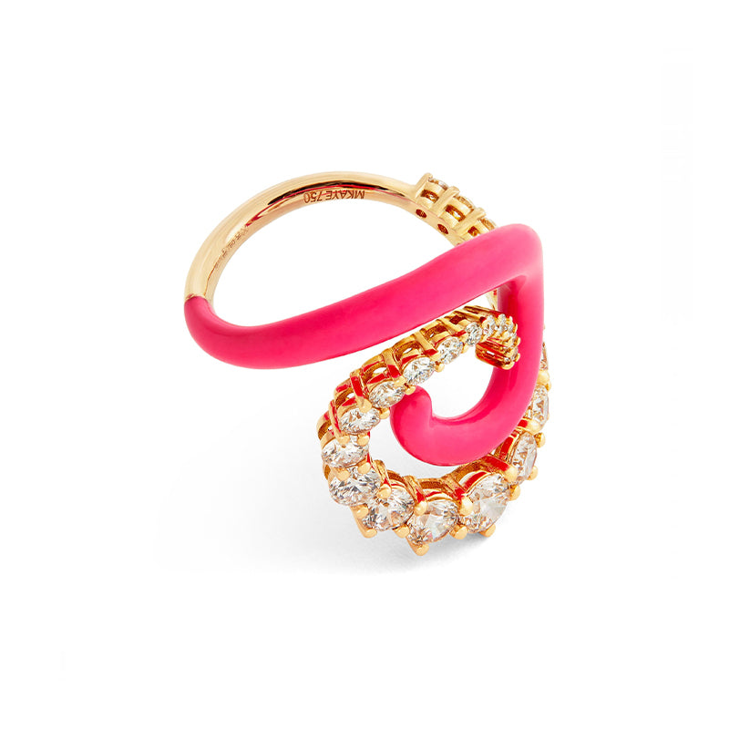 Riley 18ct rose gold diamond and enamel ring