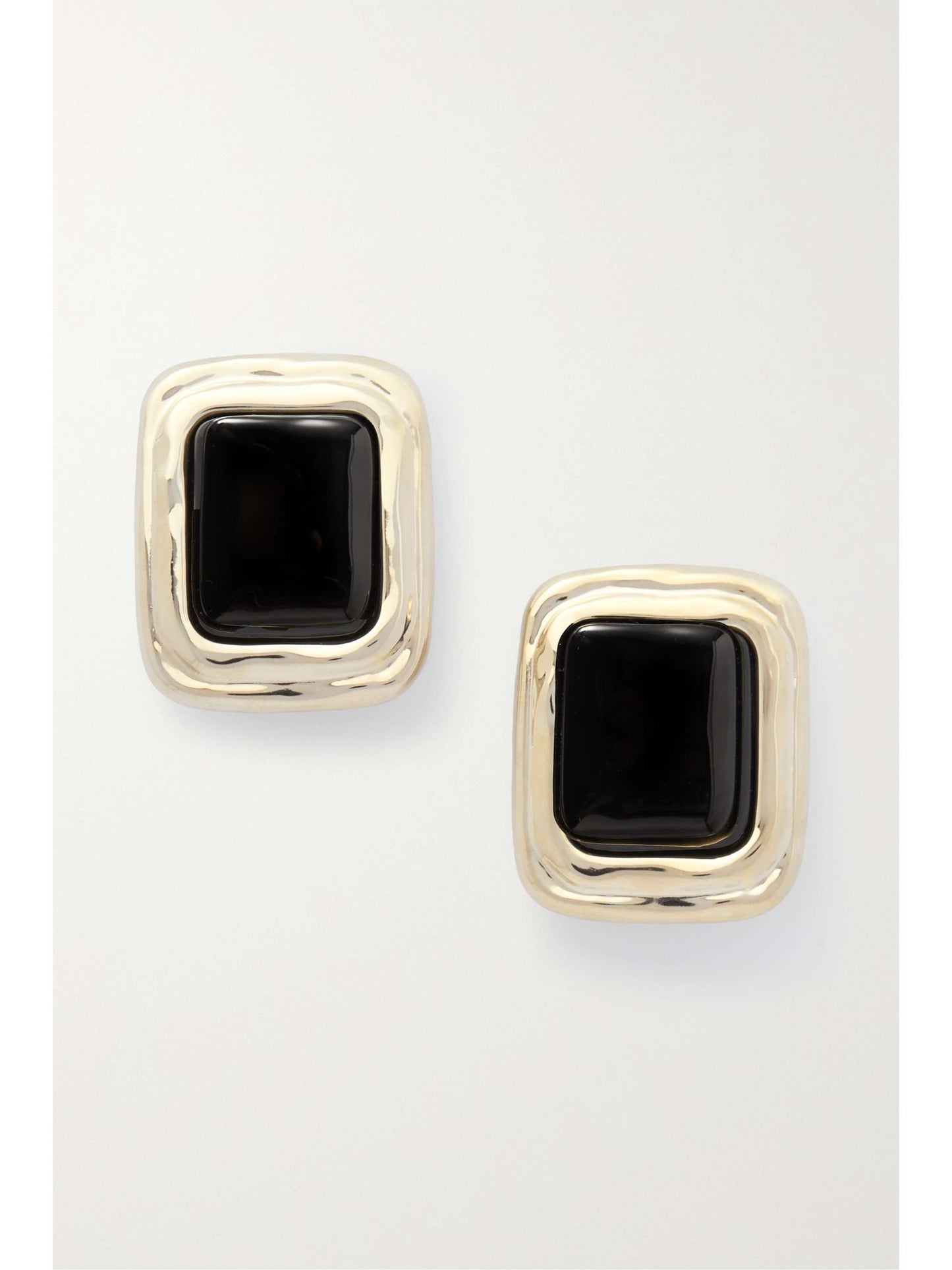 Saint Laurent gold-tone resin clip chunky earrings