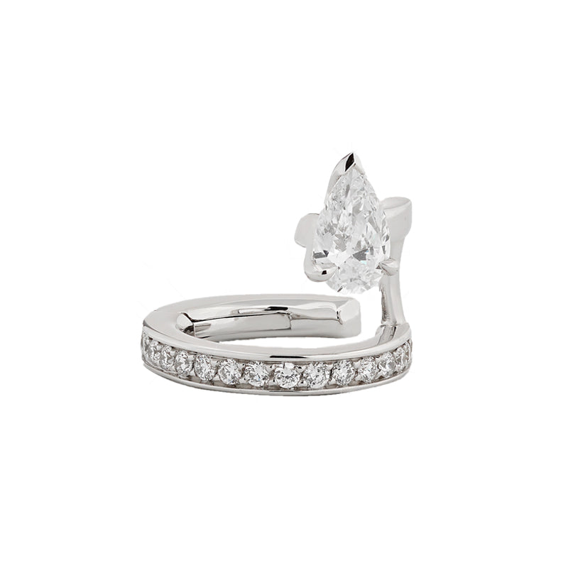 Serti Sur Vide 18ct white gold diamond ear cuff