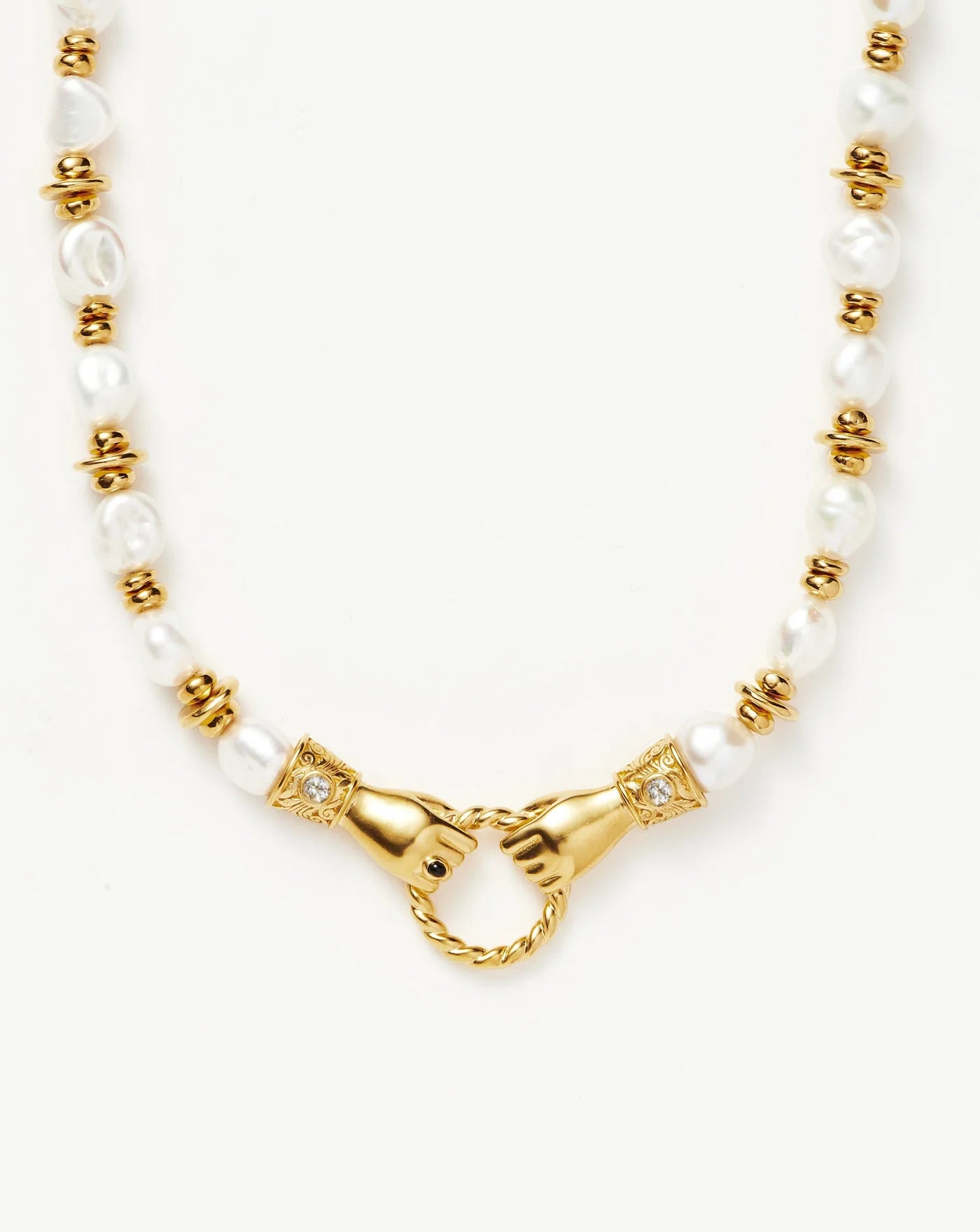 18ct yellow gold plated pearl necklace