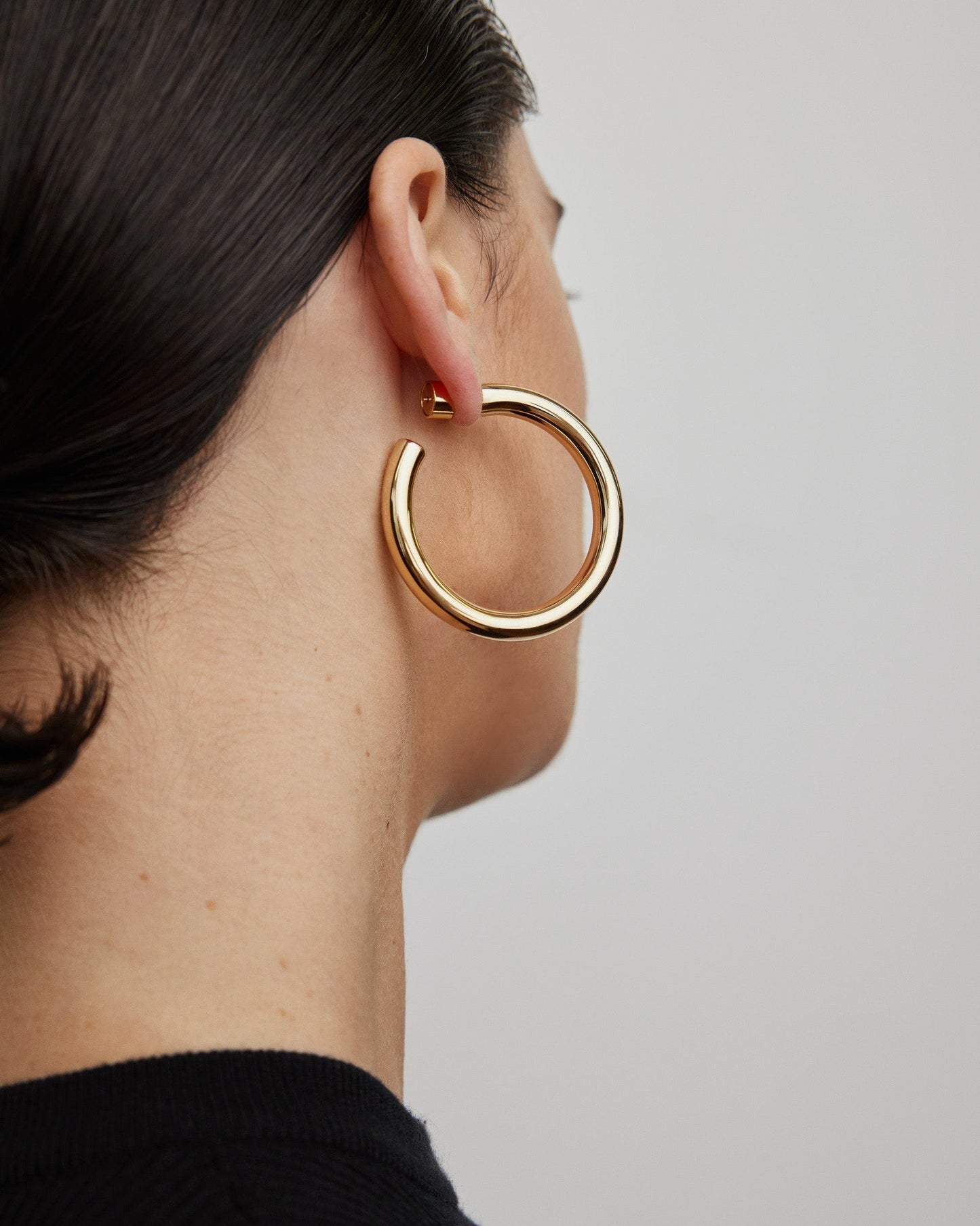 Samira Baby 14ct yellow gold plated brass hoop earrings