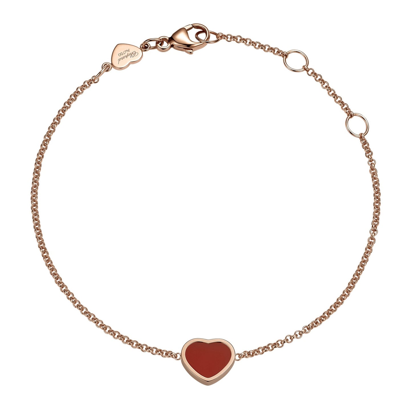 Happy Hearts Rose Gold Red Bracelet