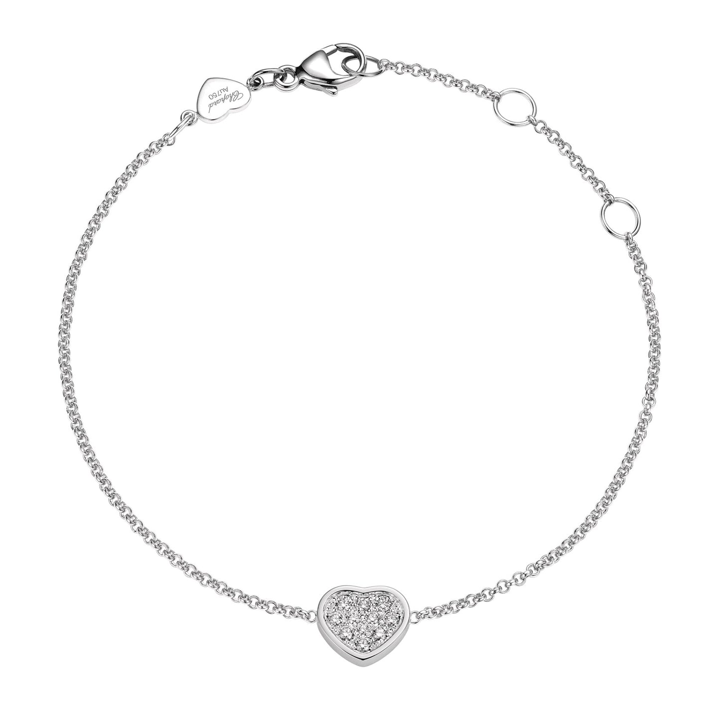 Happy Hearts White Gold Diamond Bracelet