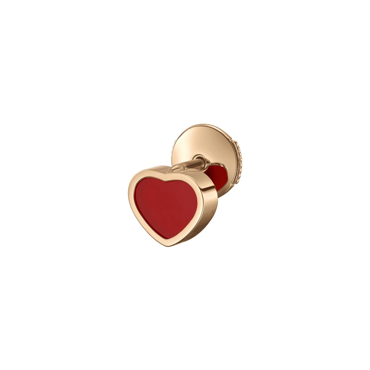 Happy Hearts Rose Gold Red Single Earring