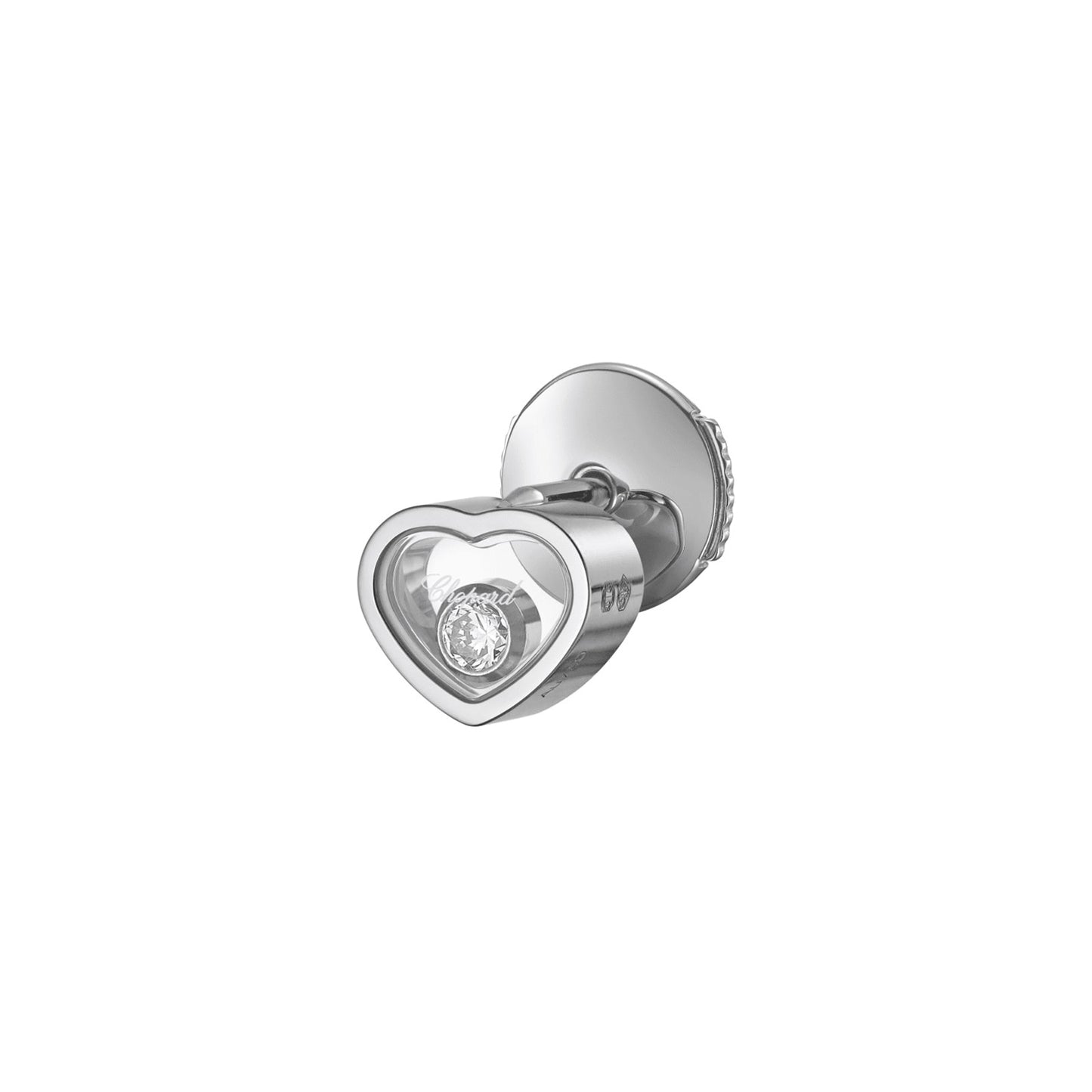 Happy Hearts White Gold Diamond Single Earring