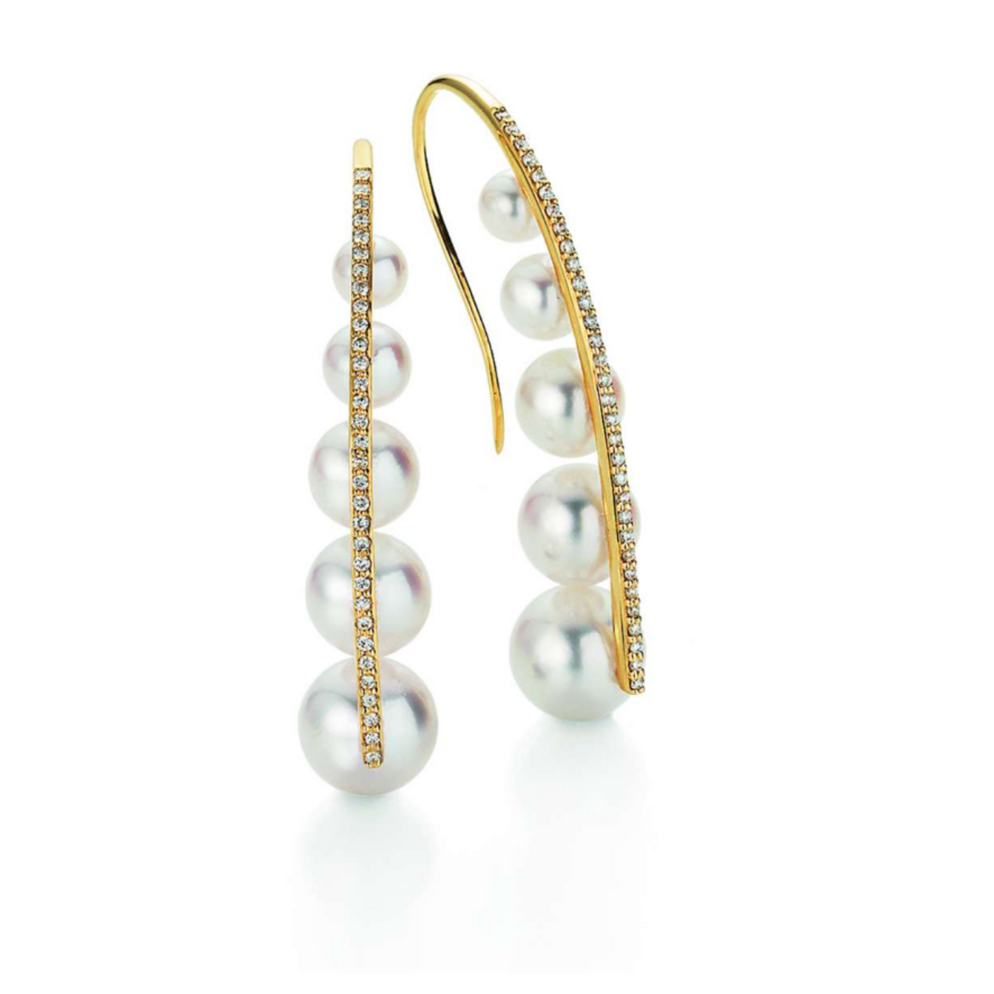 Pearl and diamonds earrings