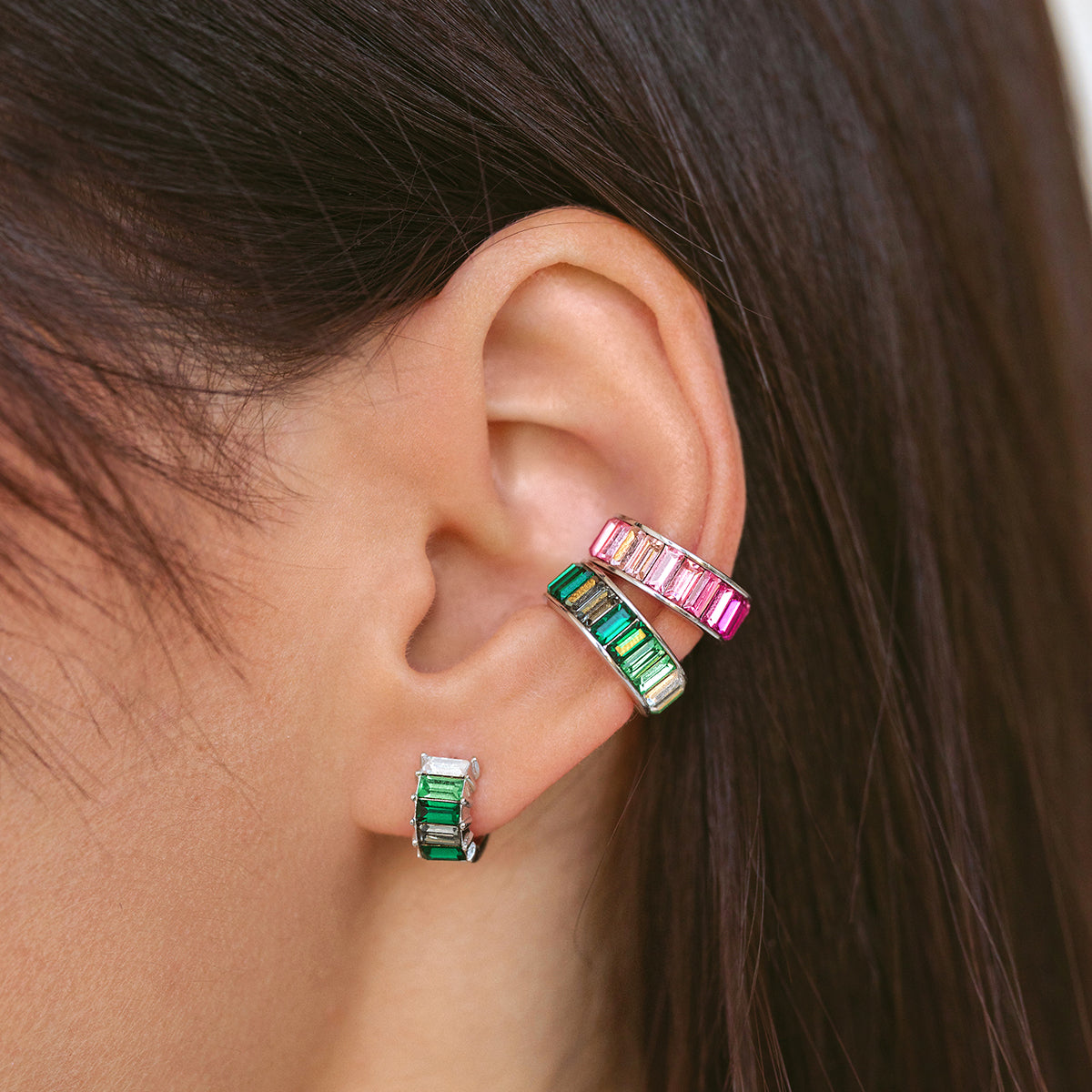 Green Ombre Ear Cuff