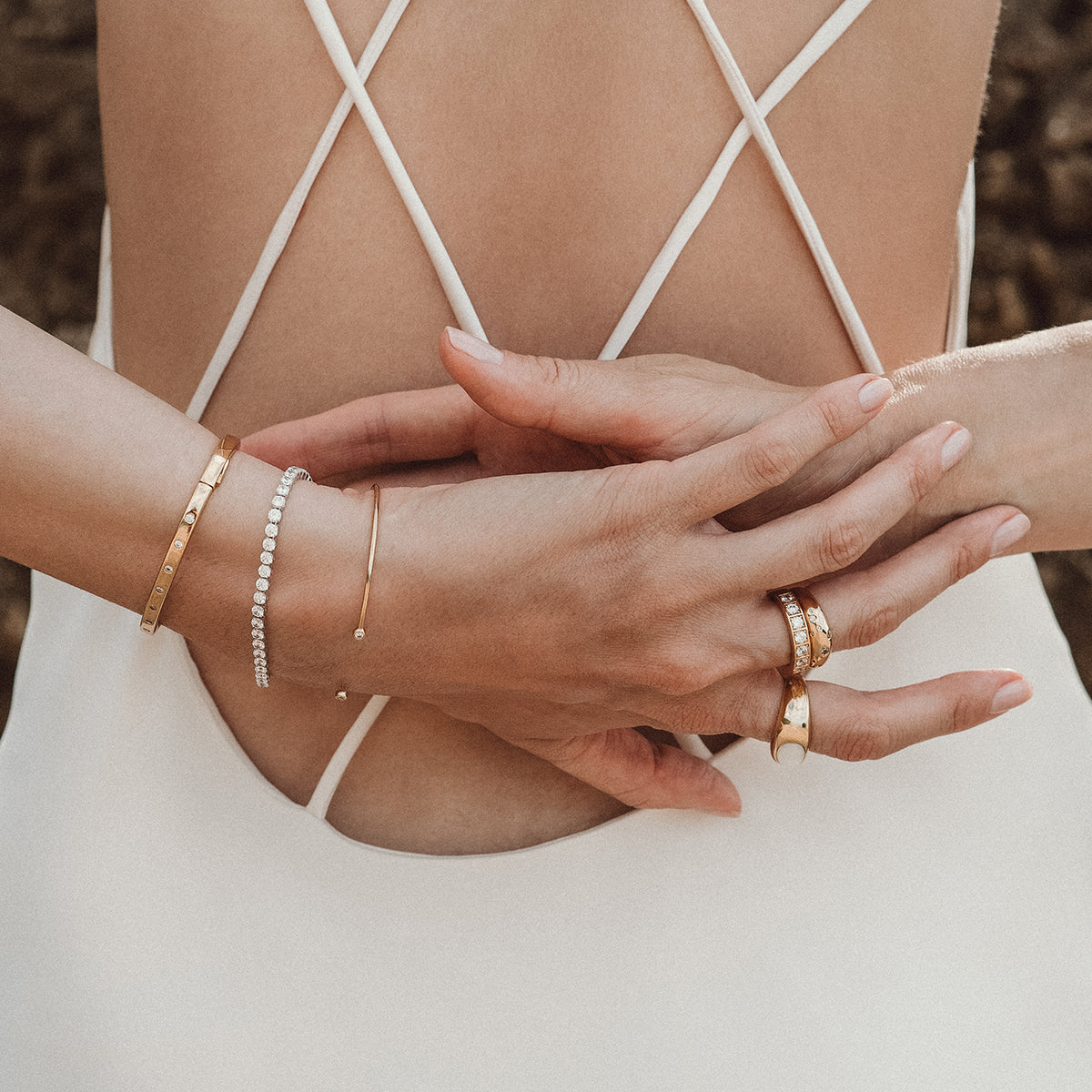 Pave Band Ring 18ct Gold Plated