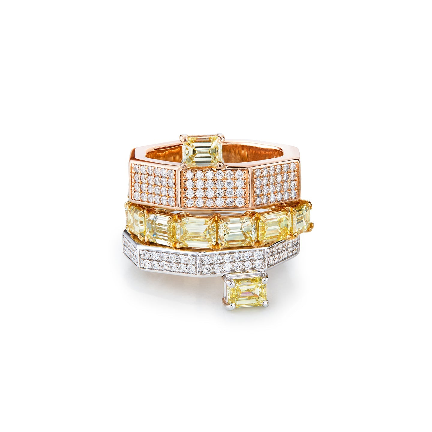 Audace Stack Hailey 18ct gold diamond rings