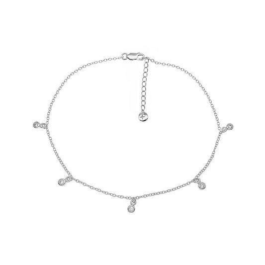 Drop Anklet Silver Plated