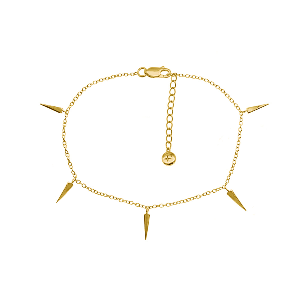 Dangling Charms Anklet 18ct Gold Plated