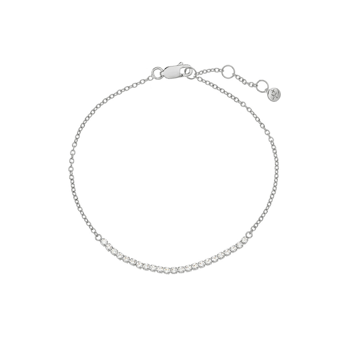 Thin Tennis Chain Bracelet Silver Plated