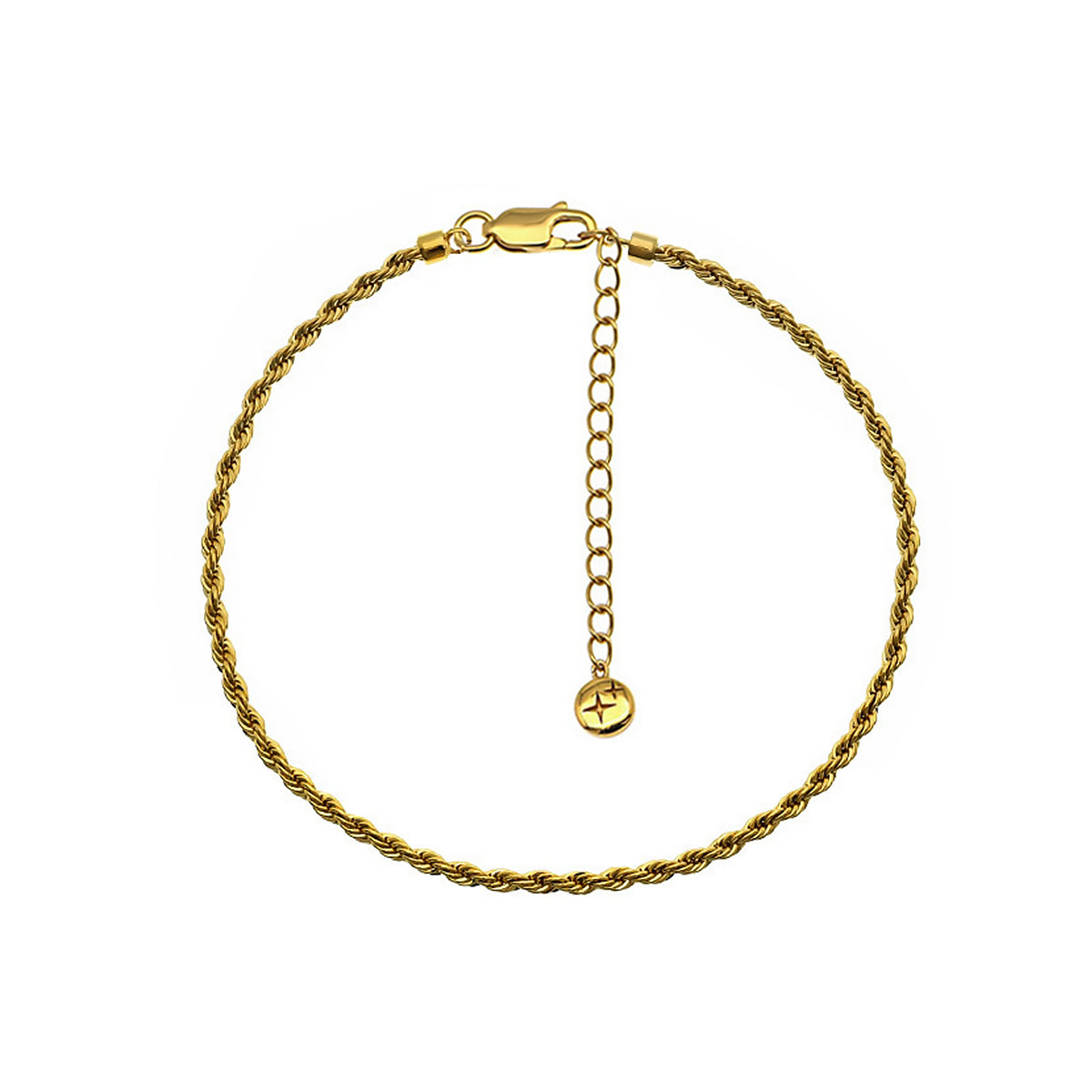 Rope Chain Bracelet 18ct Gold Plated