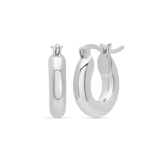 Plain Hoop Earrings Silver Plated