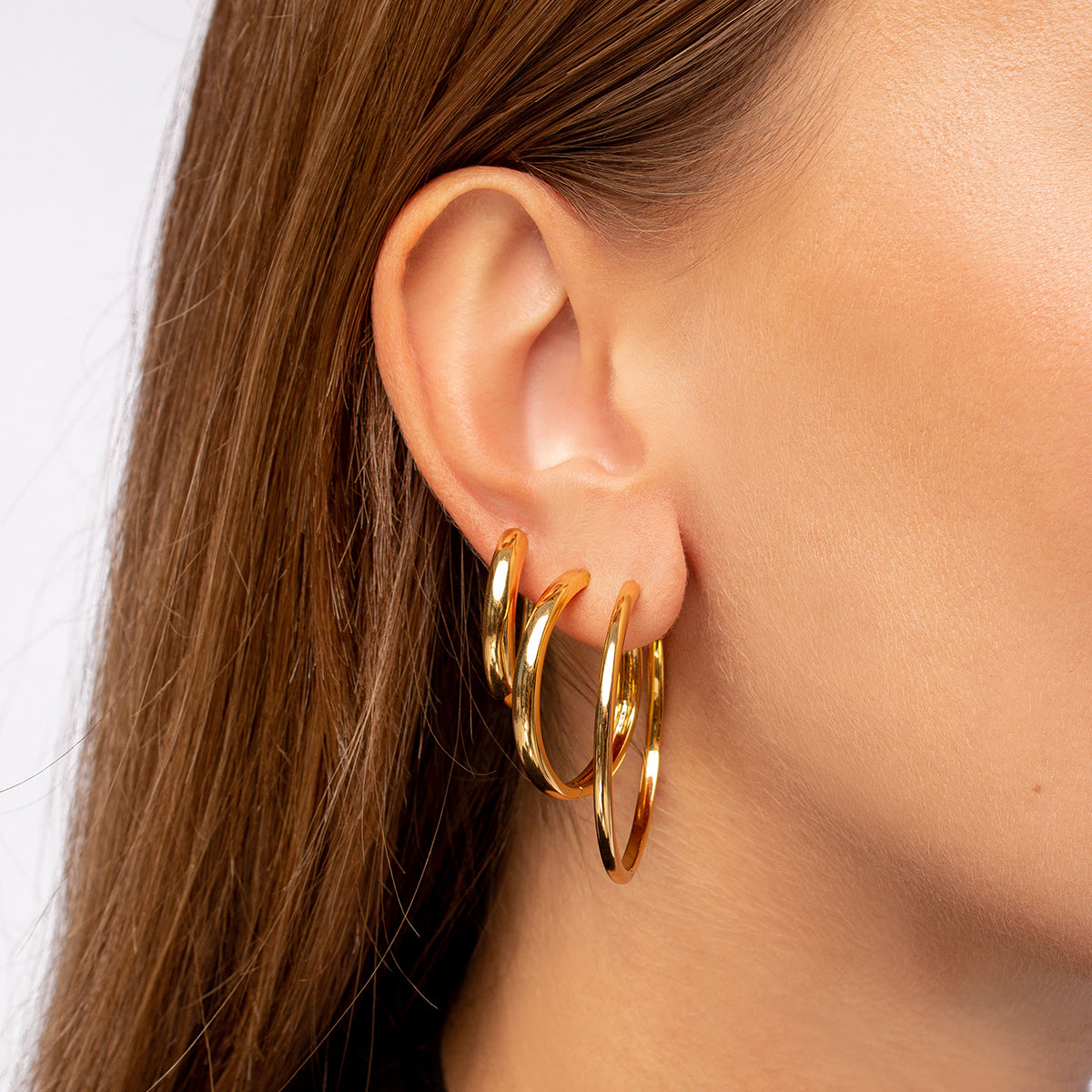 Hoop Earrings 30mm 18ct Gold Plated