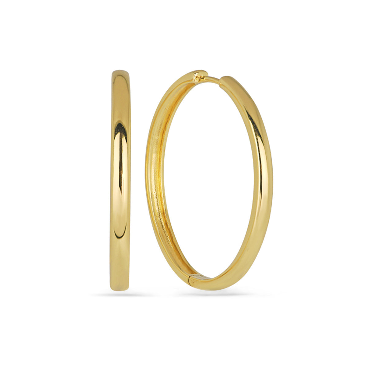 Hoop Earrings 40mm 18ct Gold Plated