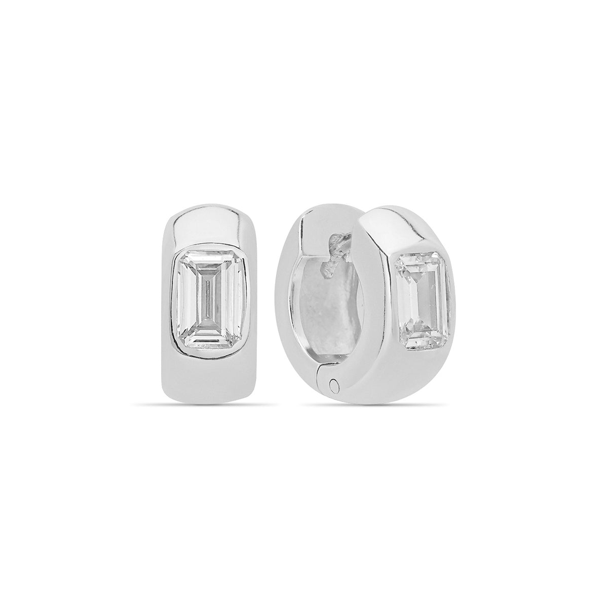 Huggie Hoop Earrings Silver Plated