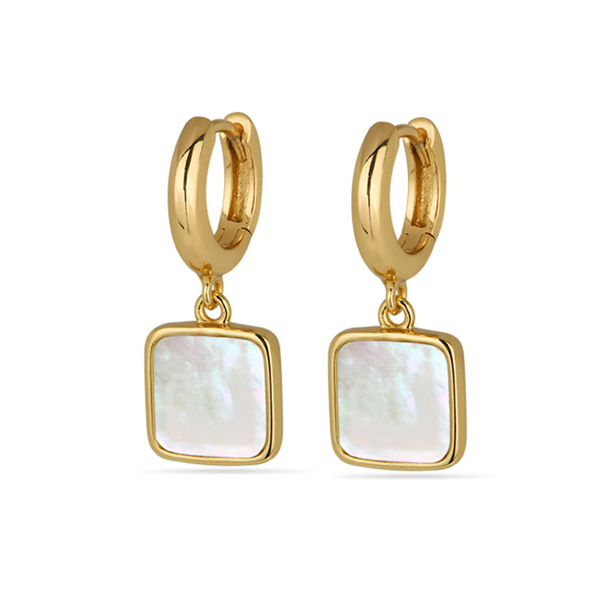 Mother Of Pearl Earrings 18ct Gold Plated