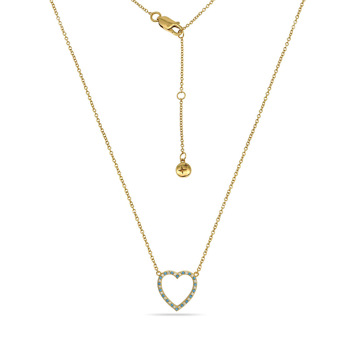 Open Heart Adjustable Necklace 18ct Gold Plated