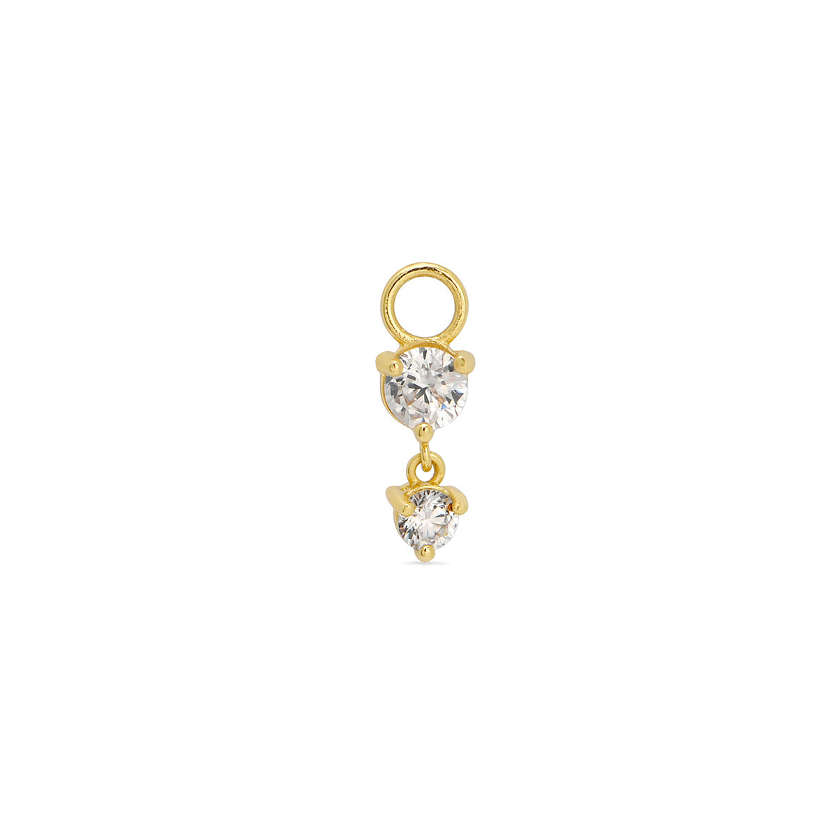 Cubic Zirconia Snake Huggie Hoop Charm Enhancer 18ct Gold Plated Vermeil