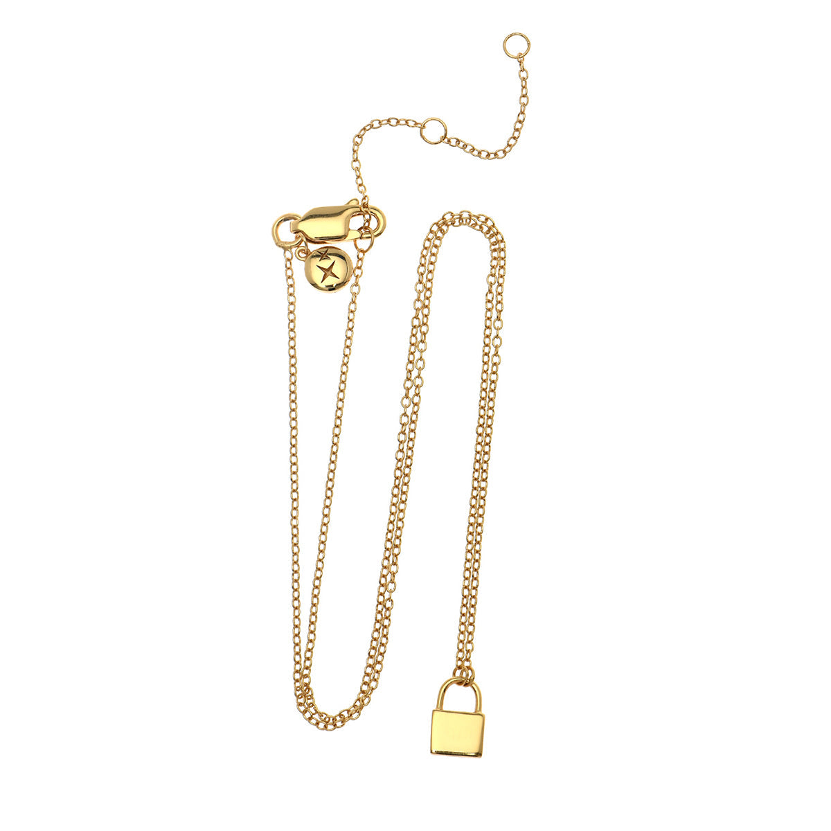 Lock Adjustable Necklace 18ct Gold Plated Vermeil