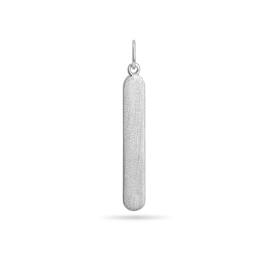 Matte Brushed Bar Pendant Sterling Silver