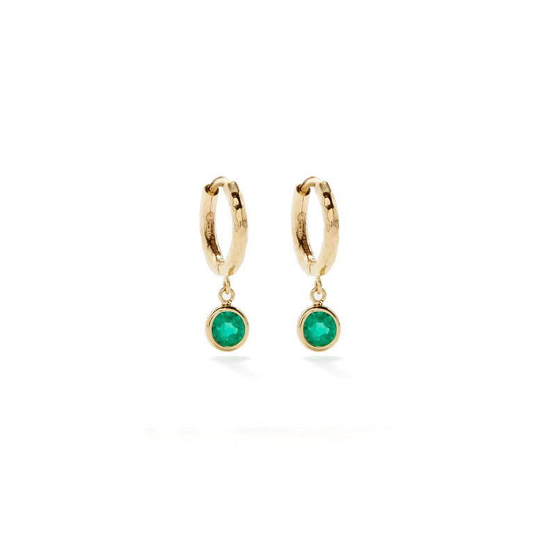 Gabby 18ct yellow gold emerald earrings