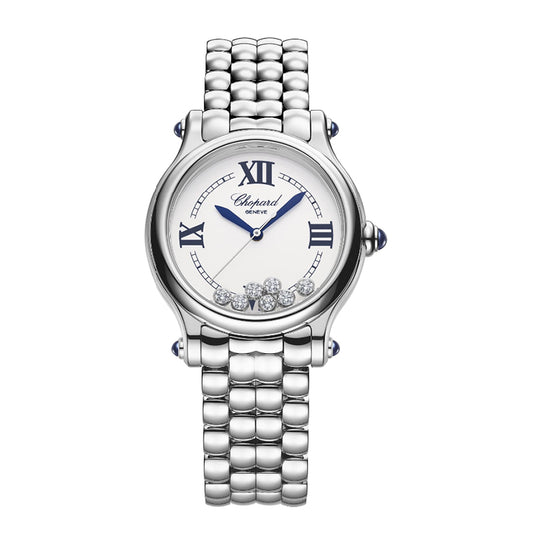 Happy Sport The First automatic 33mm stainless steel, diamonds, steel bracelet