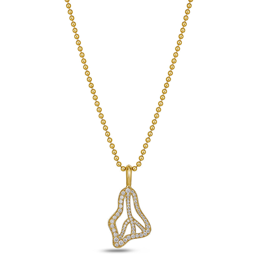 Melting sign 18ct yellow gold diamonds necklace