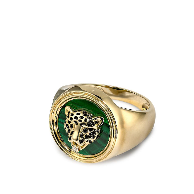 Leopard 9ct yellow gold ring