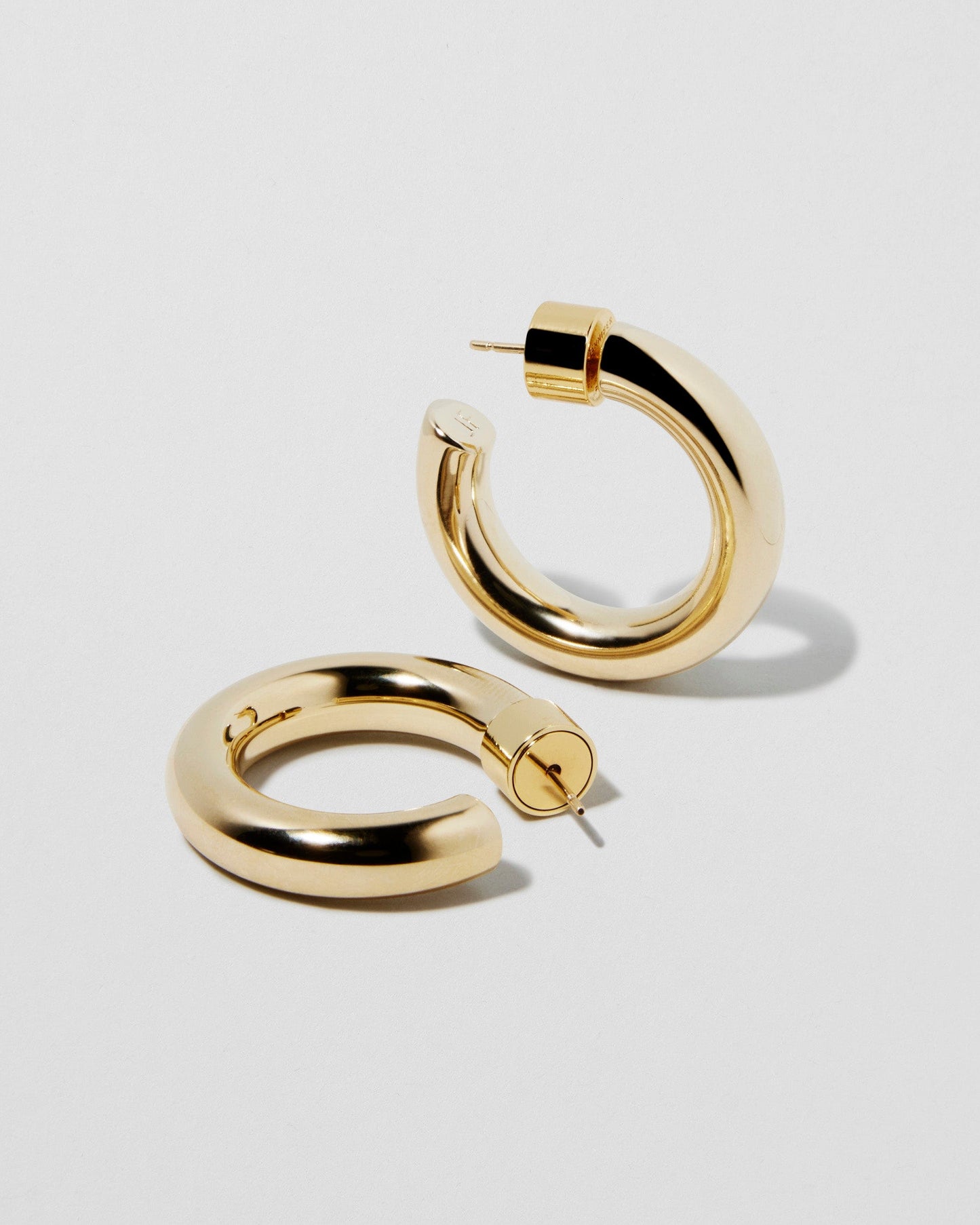 Natasha 14ct yellow gold plated brass hoop earrings