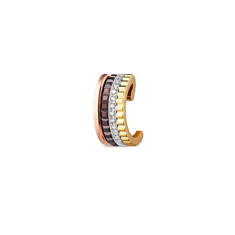 Quatre Classique 18ct yellow, white, and rose gold diamond ear cuff