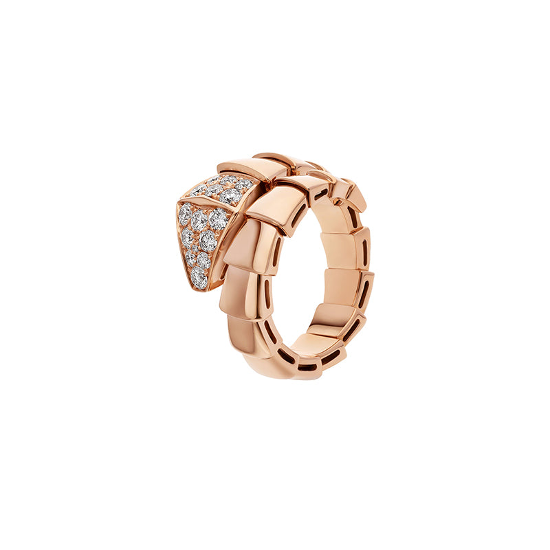 Serpenti Viper 18ct rose gold diamond ring