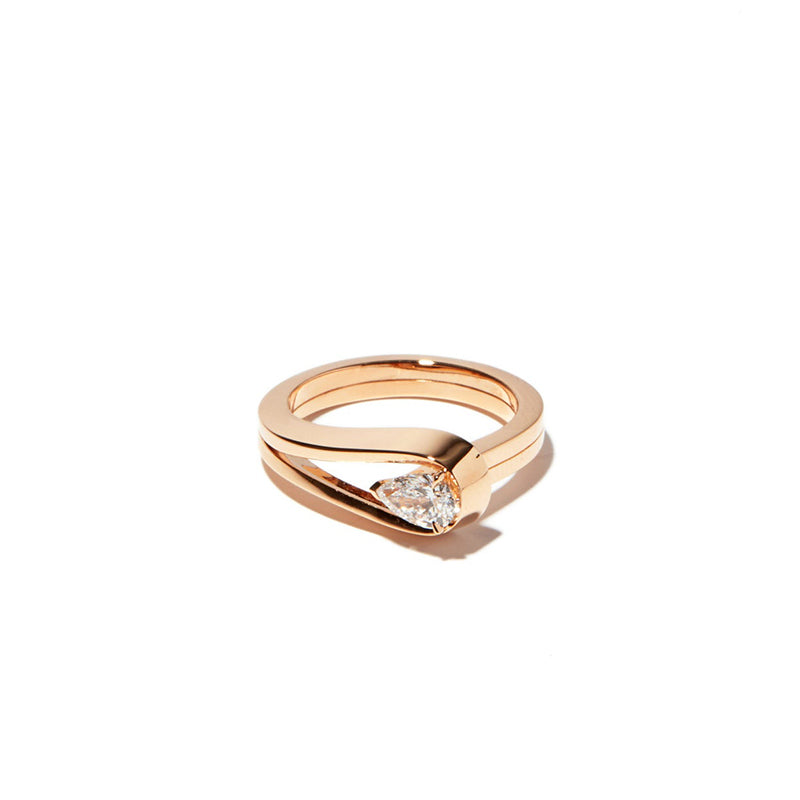 Serti Inversé 18kt rose gold diamond ring