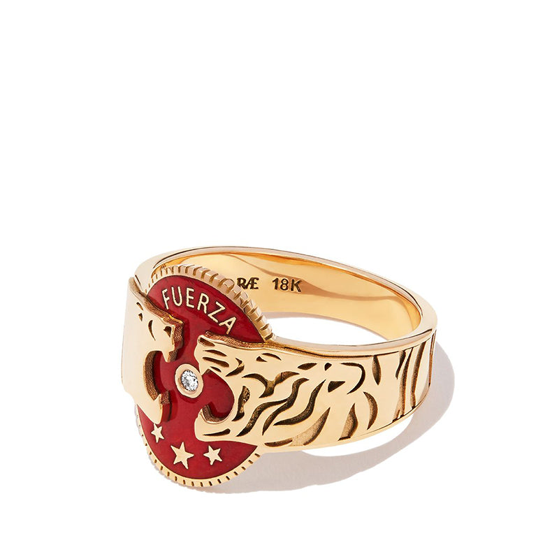 Strength cigar 18ct yellow gold ring