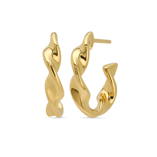 Twisted hoop Earrings 18ct Gold Plated Vermeil