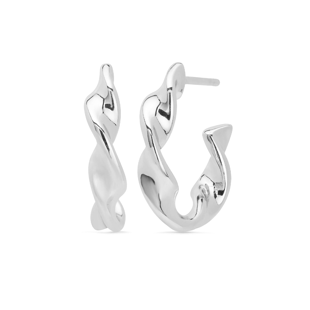 Twisted hoop Earrings Sterling Silver