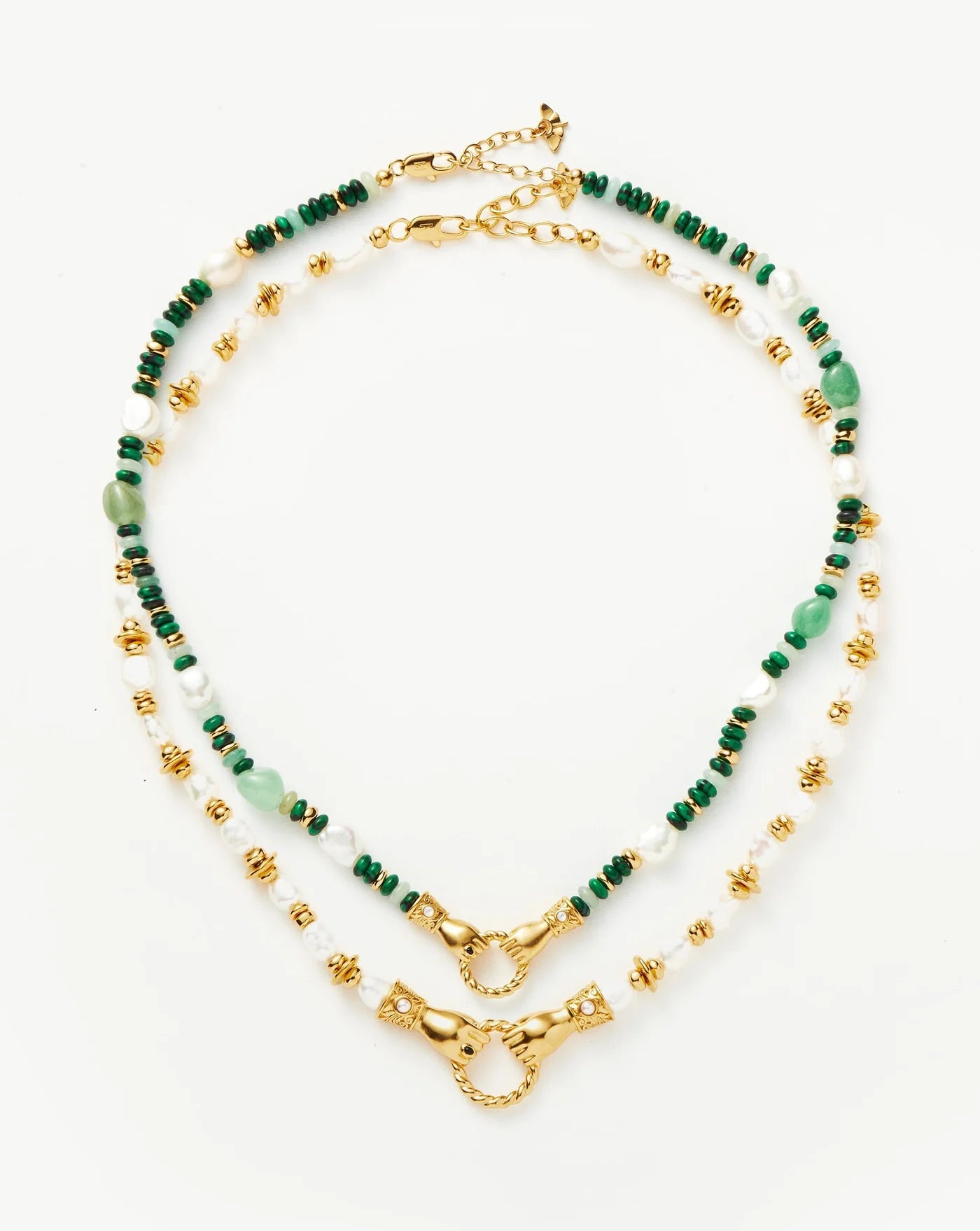 18ct yellow gold plated beaded necklace set