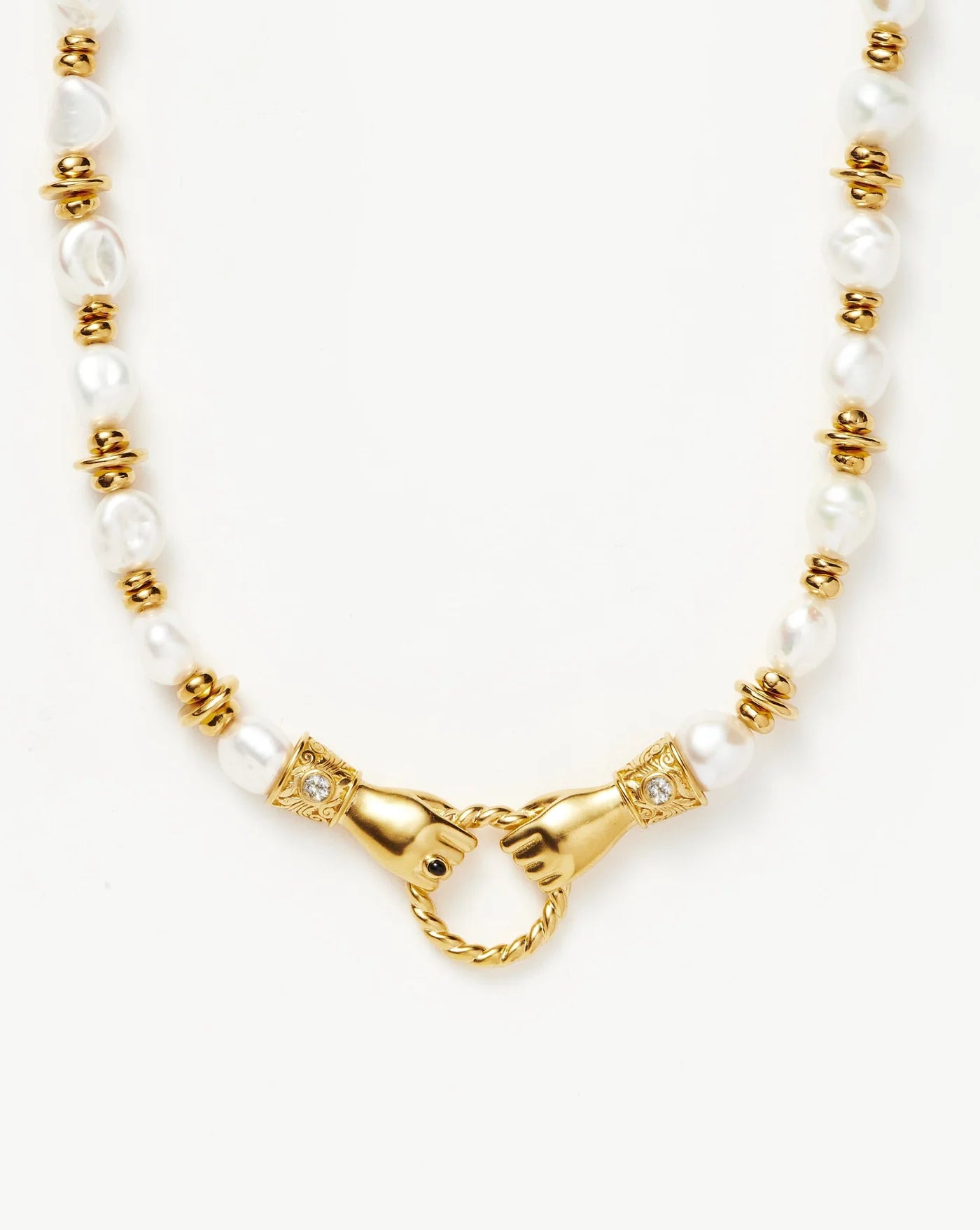 18ct yellow gold plated pearl necklace